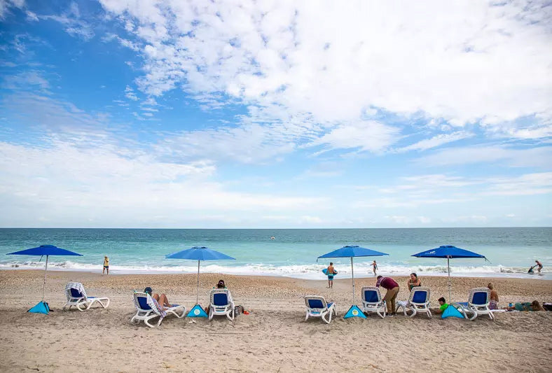 beachBUB umbrellas set up on a beach