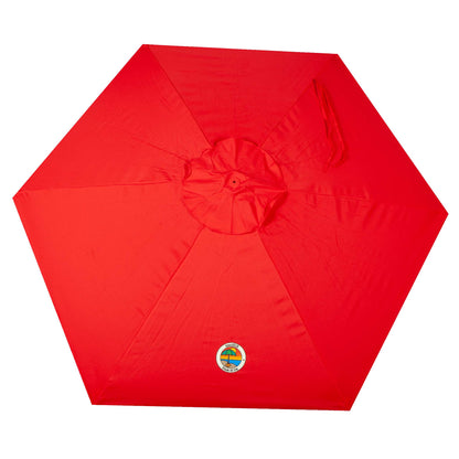 red beach umbrella canopy