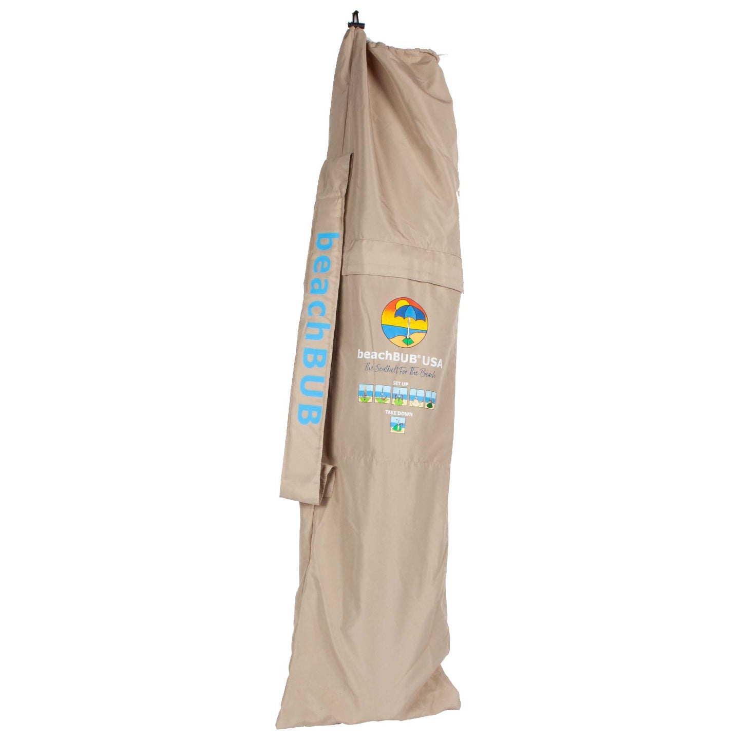 beige beach umbrella bag