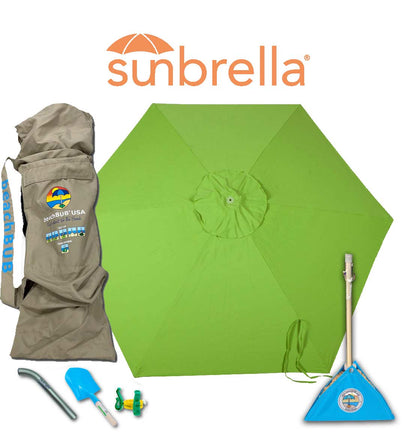 green sunbrella beach umbrella